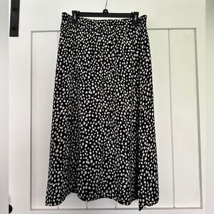 LOFT Black and White A-Line Skirt
